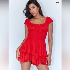 Princess Polly: The Love Galore Romper Red